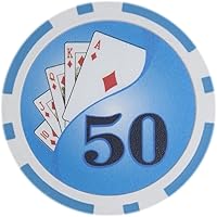 Vista 5 de Brybelly Yin Yang Poker Chip - Compuesto de arcilla pesada de 0.49 oz, paquete de 50