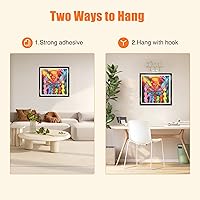 Vista 6 de NAIMOER 2Pack Diamond Painting Frames, Frames for 35x35cm Diamond Painting Canvas, Magnetic Diamond Art Frame Self-Adhesive, Frames with Hooks for