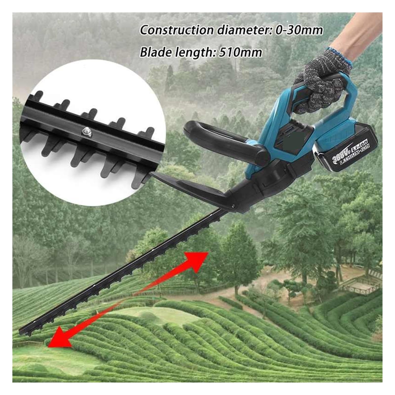 Amazon.co.jp: ヘッジトリマー、 1400 ワット 388VF コードレス草