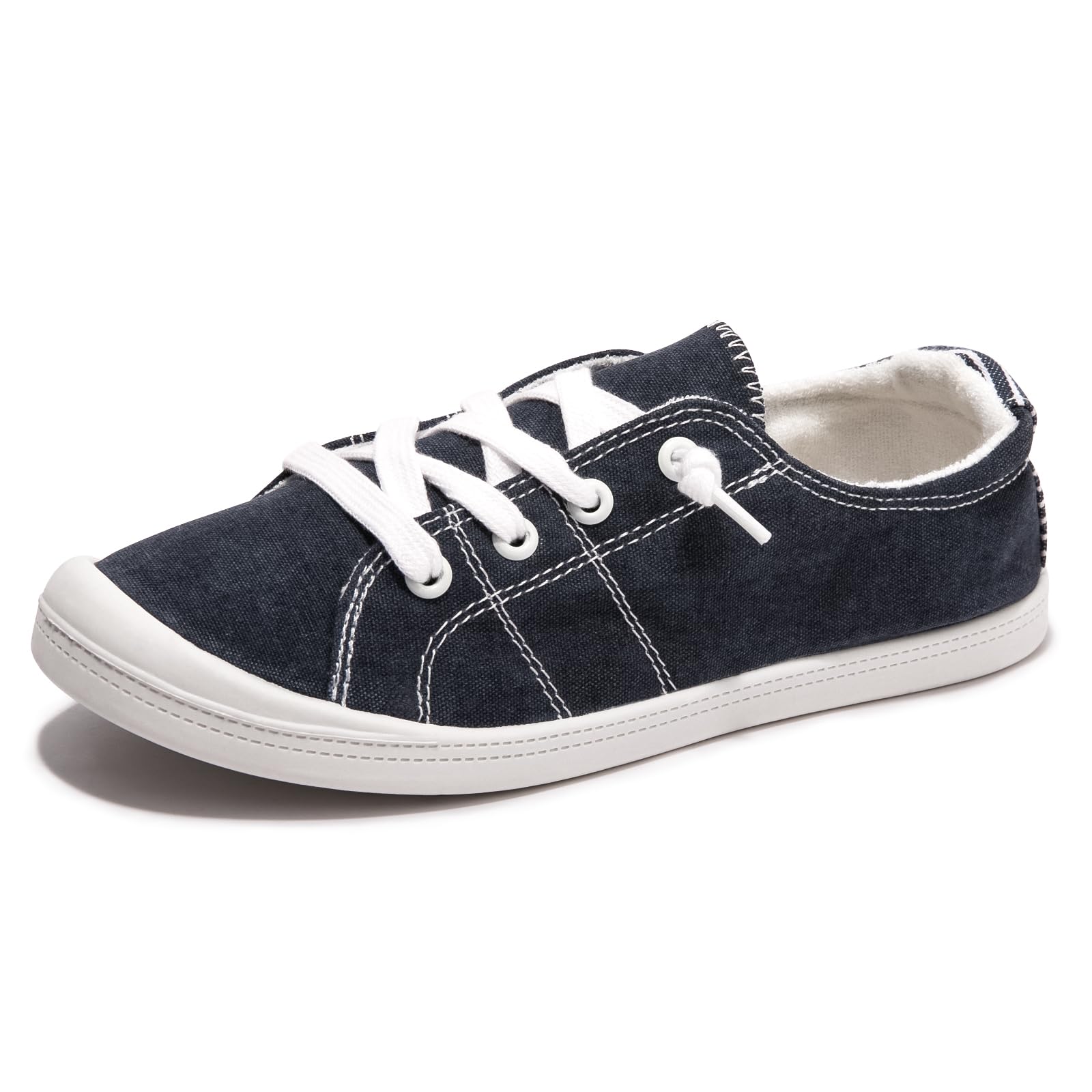 Women's Slip On Canvas Sneaker Low Top Casual Walking Shoes Classic Comfort Flat Fashion Sneakers