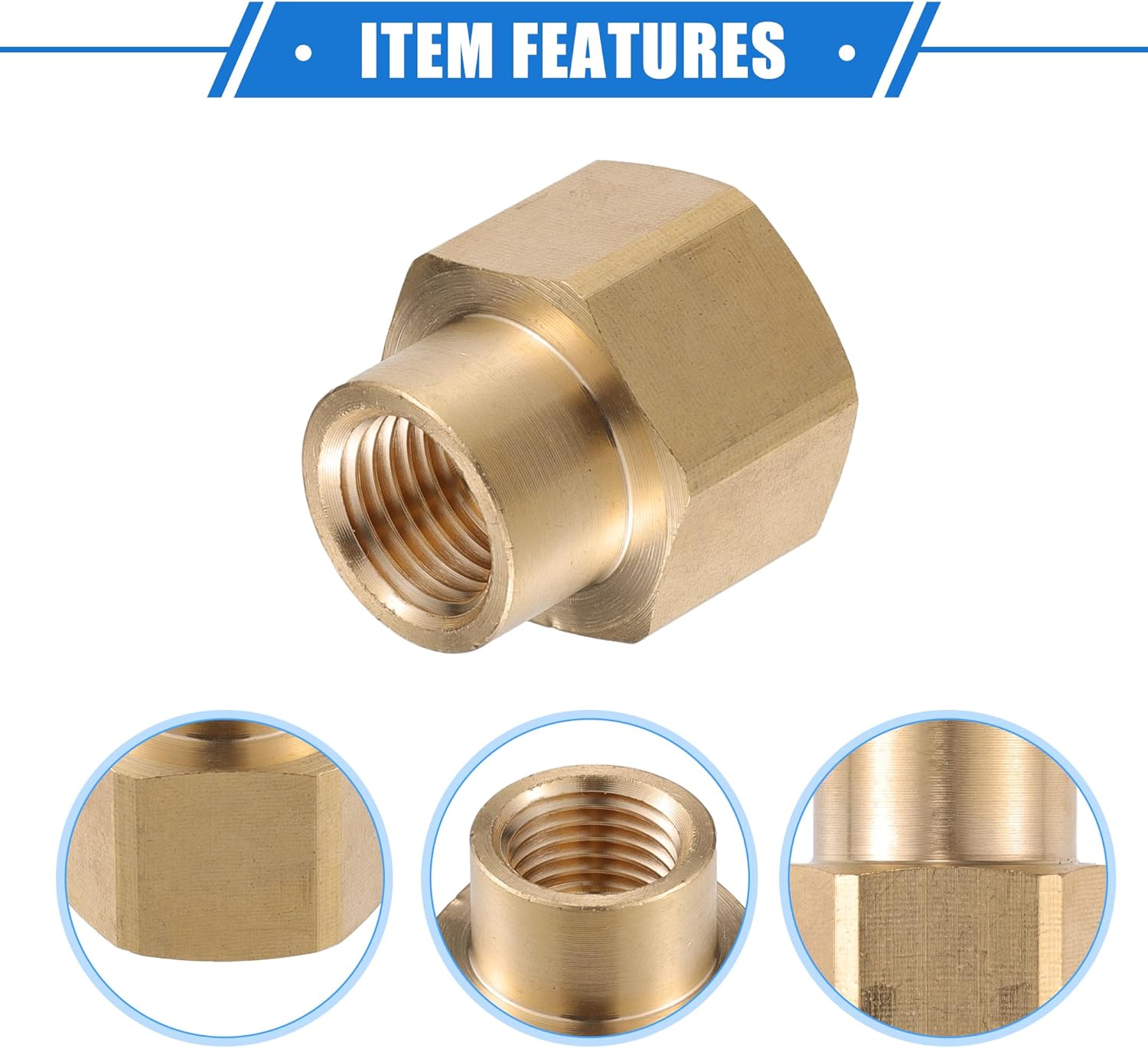 Pressure Washer Connector, M22x1.5 Female to M14x1.5 Female Adapter Brass Screw Hose Connector Universal for Pressure Washer Quick Connect Brass Copper Tone 1pc