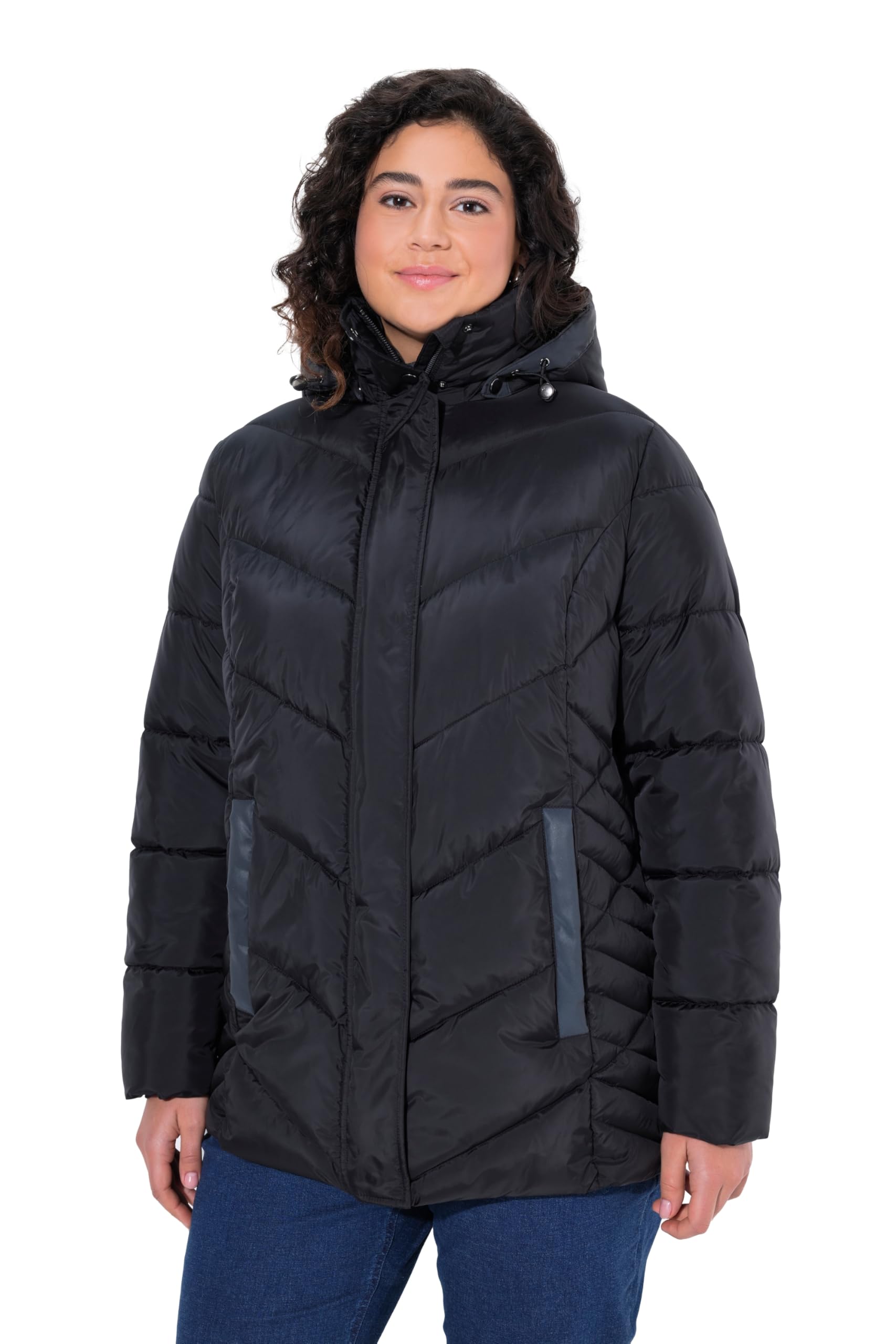 Ulla Popken Damen große Größen Übergrößen Plus Size HYPRAR Steppjacke, wasserabweisend, Kapuze 842869