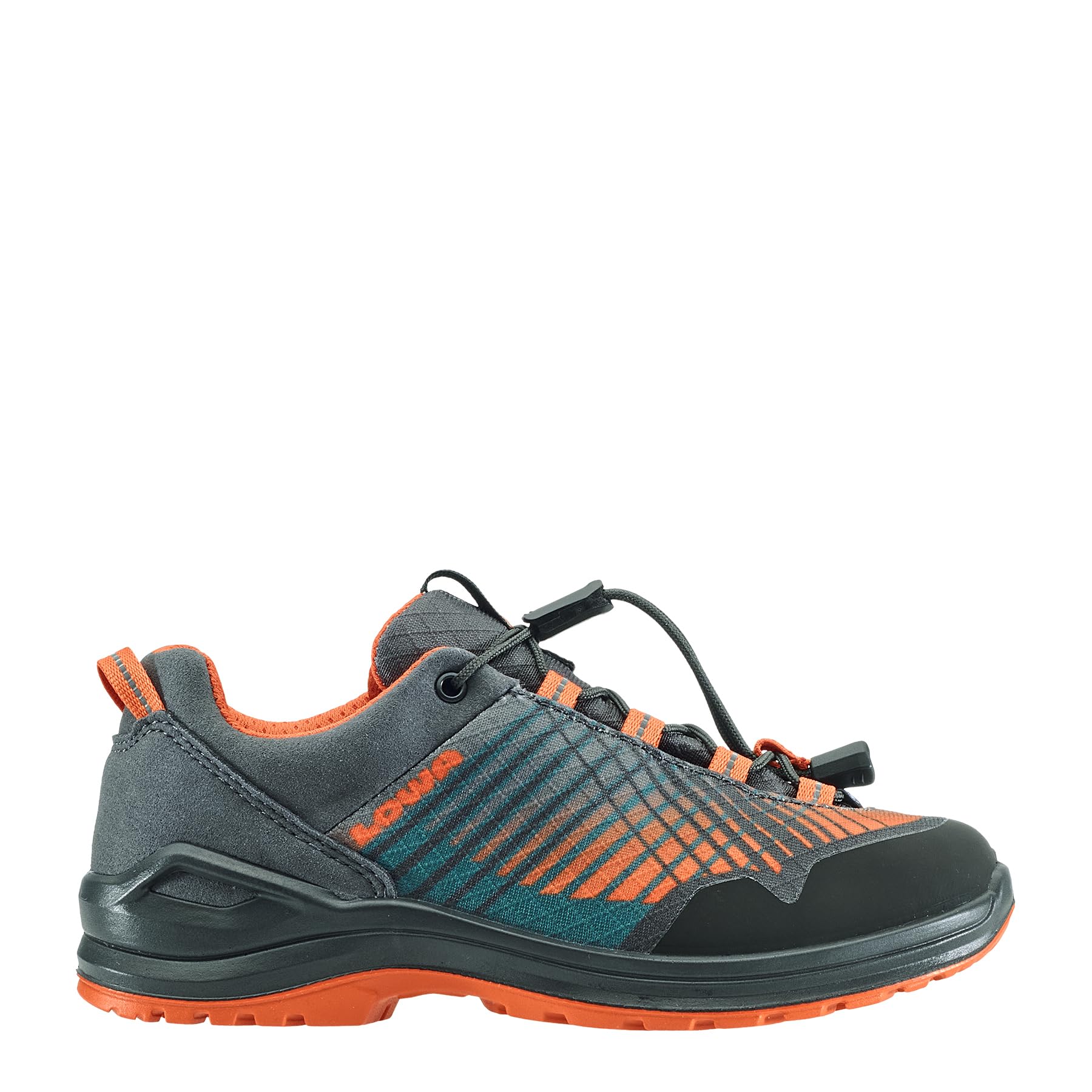 LOWA Carezza GTX LO JR Low Shoe, Anthracite / Orange, 4 Big Kid
