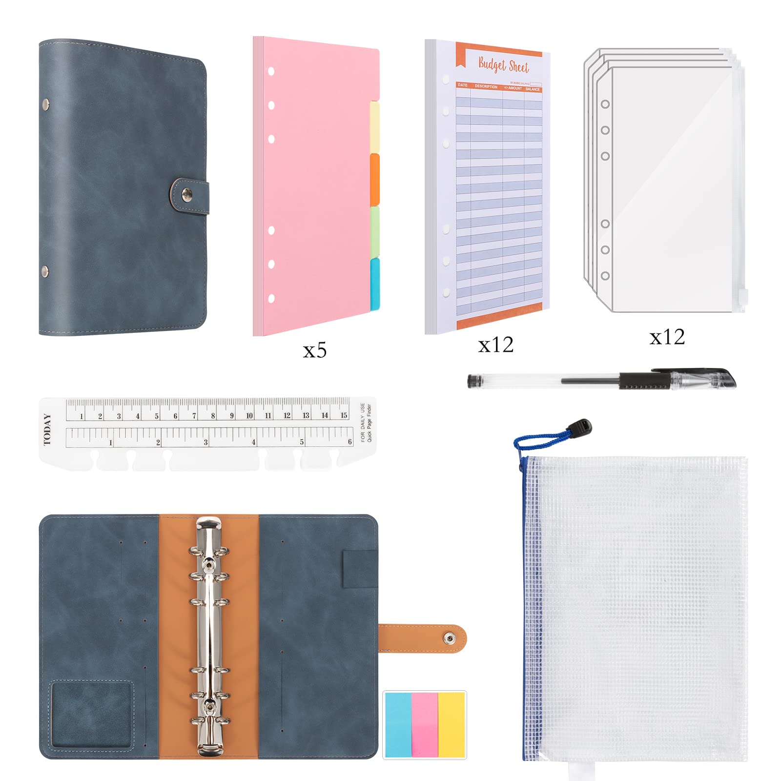 Buy A6 Budget Binder, 33pcs Ring Binder Set, Budget Binder Planner with