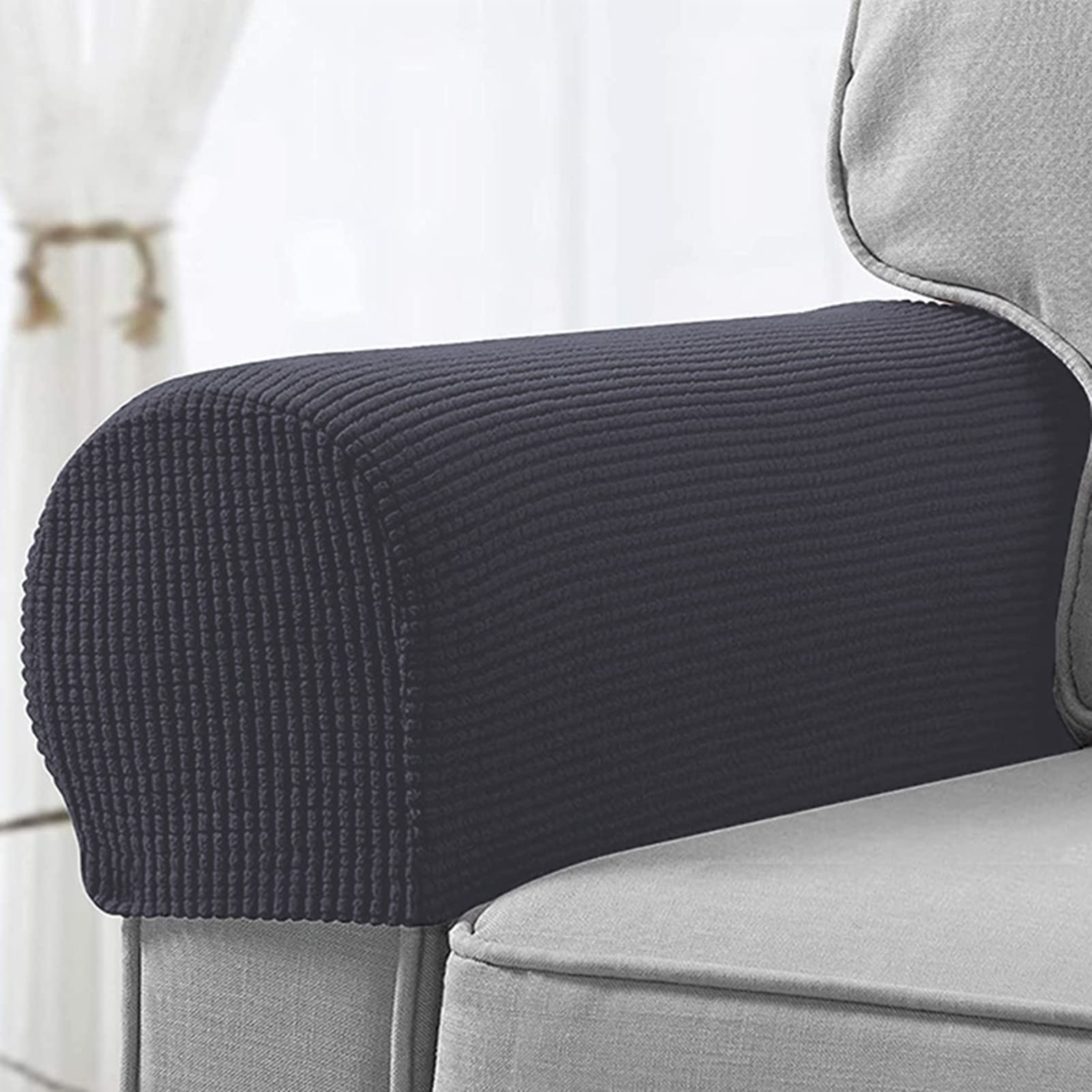 Fundas de reposabrazos elásticas y protectores licra lavables para sofás y sillas de salón
