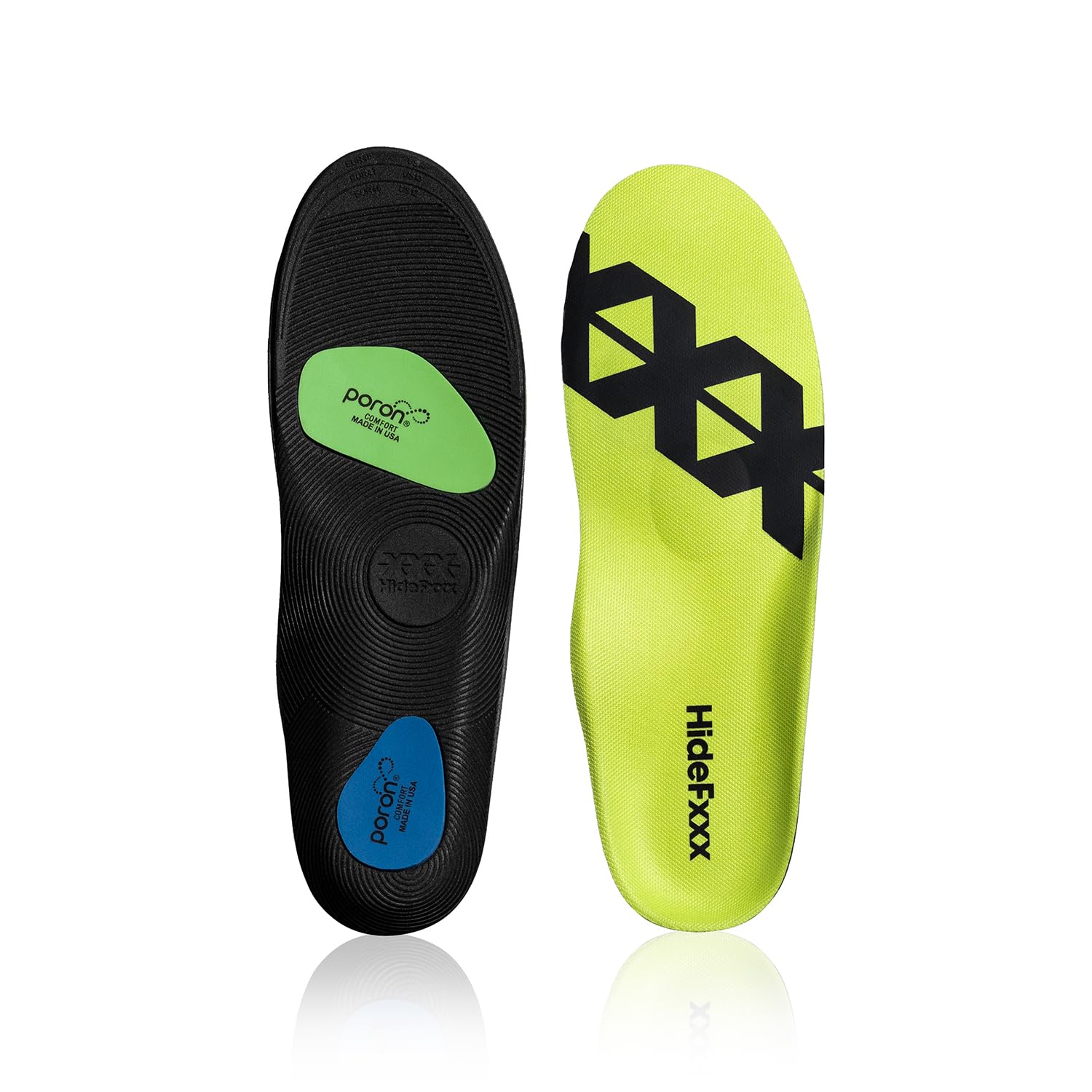 HideFxxx Poron Shock Absorption Insoles, Support Shock Absorption Cushioning Sports Comfort Inserts, Breathable Shoe Inner Soles for Sports and Working (US 9-11 | EU 43-45)