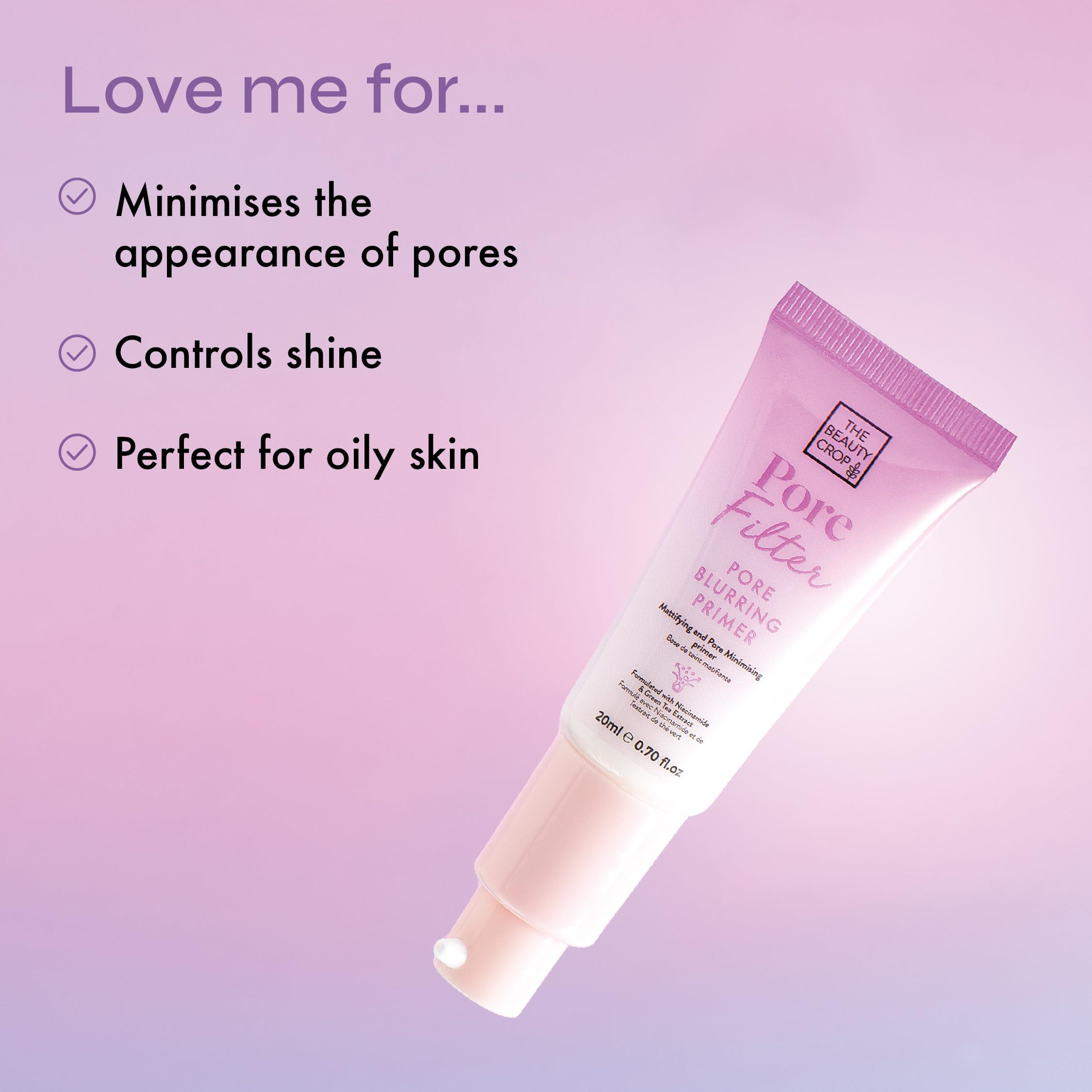 The Beauty Crop PoreFilter Pore Blurring Primer, Soft-Focus, Oil Control, Shine-Free Pore Minimising, For Oily Skin - Image 2