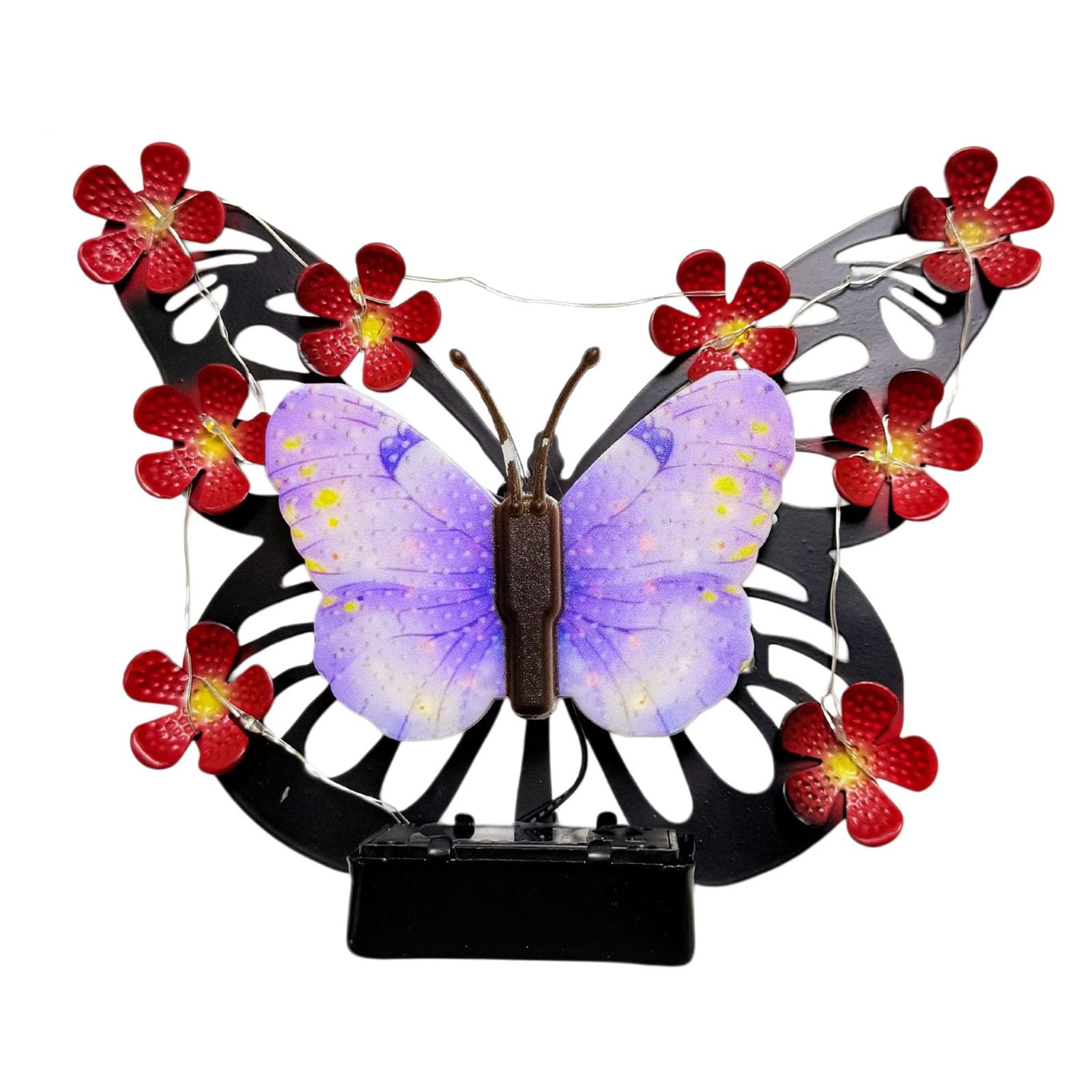 NRGQAXM Solar Butterfly Lights Outdoor, Solar Butterfly Metal Wall Art Light Outdoor Metal Butterflies Wall Decor Solars Powered Butterflies Lights Hanging Sculpture for Outside Garden Patio Decor