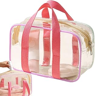Clear Travel Bags for Toiletries - Road Trip Portable Cosmetic Bag, Large Water Resistant Travel Stage for Storing Travel Bags for Airport Concert Work Party
