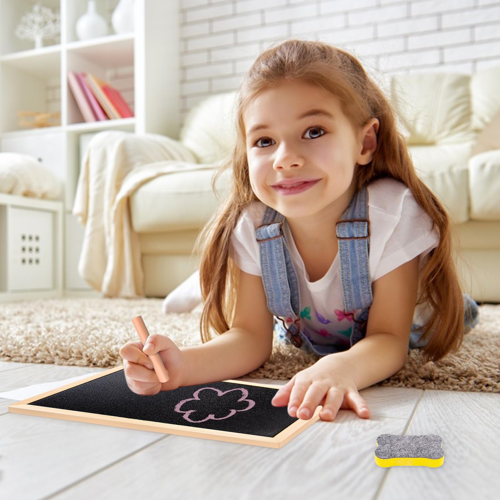 Set 2 Lavagnette Legno Con Cavalletti | 20x30cm | Con Gessetti E Cancellino | Per Feste E Decorazioni