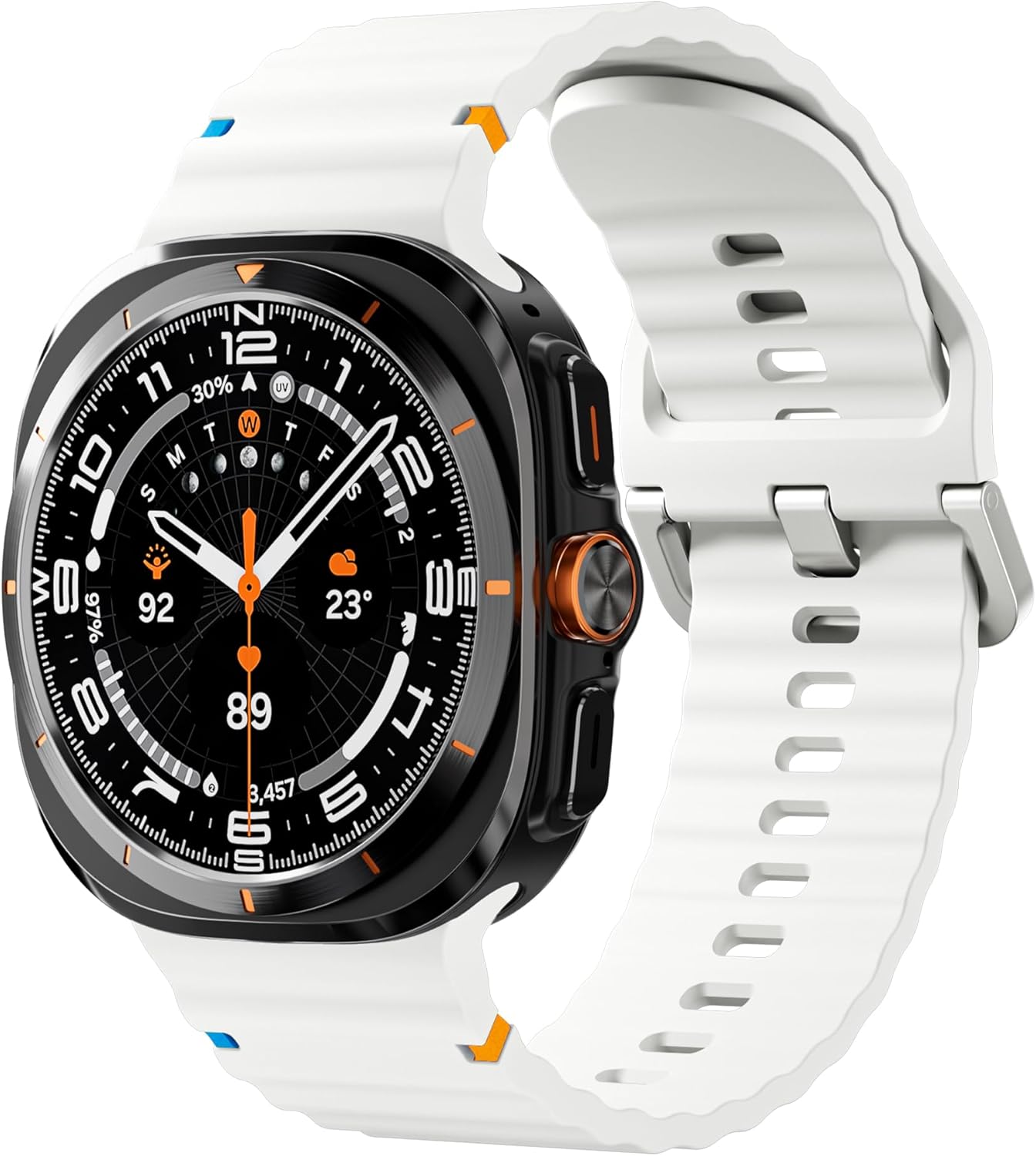 Sport Silicone Band for Samsung Galaxy Watch Ultra Bands 47mm for Men Women, Soft Breathable Waterproof Rubber Replacement Strap for Samsung Galaxy Ultra 2(2025)/Ultra(2024) Watch Band 47mm