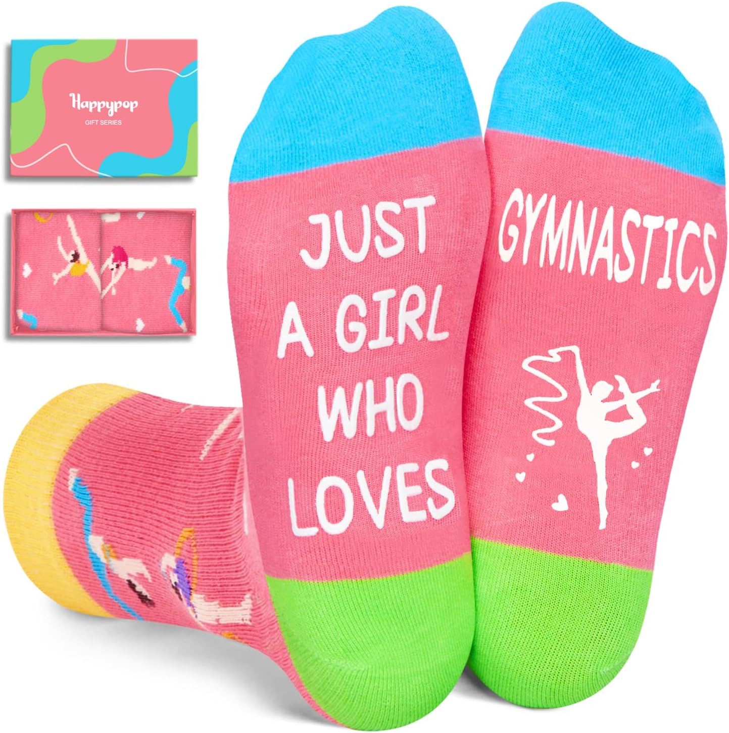 HAPPYPOP Novelty Socks for Teen Kids - Gifts for Gymnasts Cheerleaders Dancers Girls Preteen