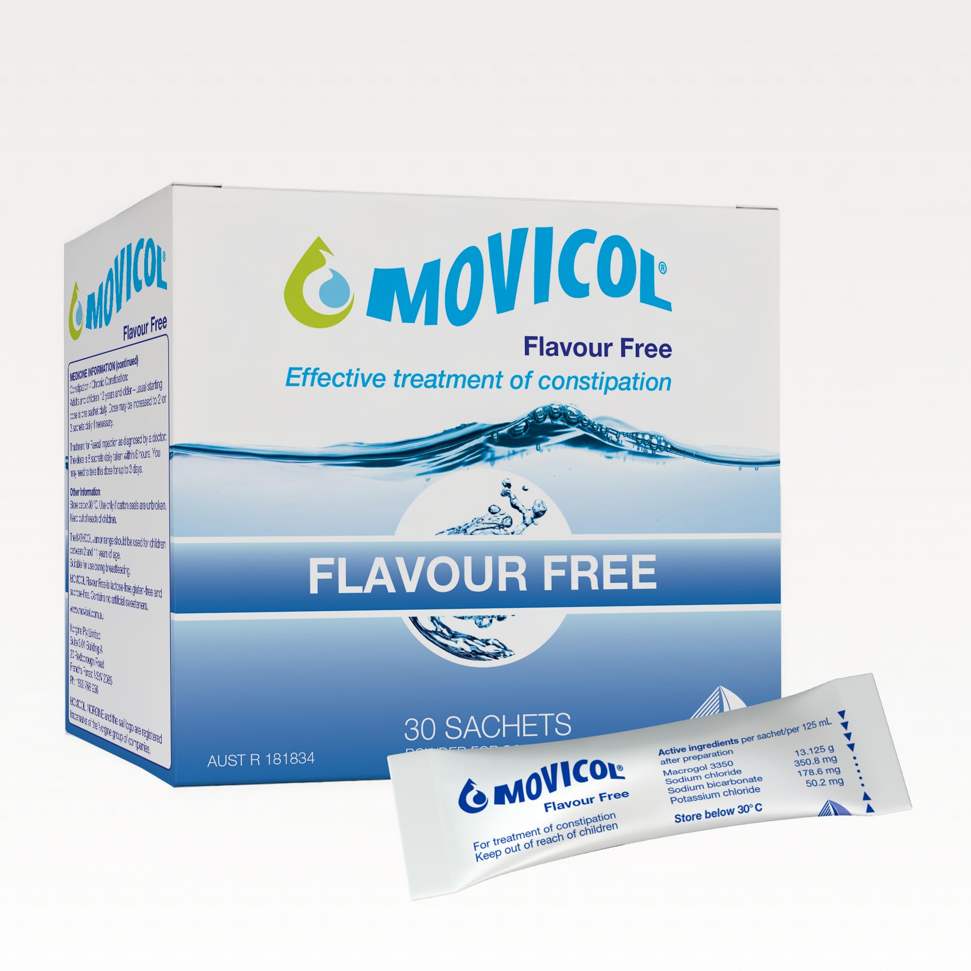 Movicol Flavour-Free Laxative Powder Sachets – 13g Each – 30 Pack – Gentle and Effective Relief from Constipation – Easy to Mix – Sugar-Free – Suitable for Adults and Children Over 12