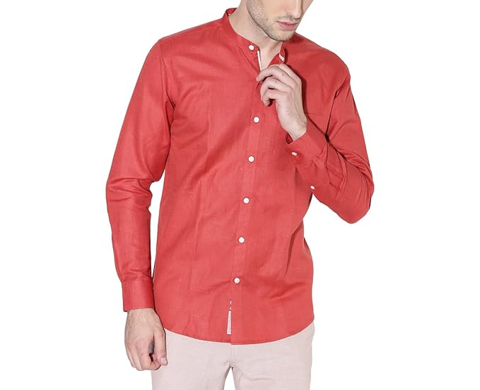 Red grandad shirt Clearance