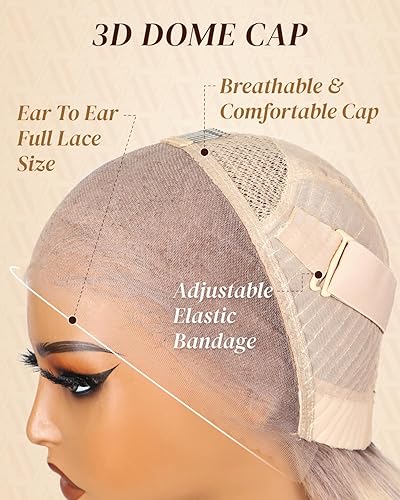 Miniatura 4 de Arabella Peluca de cabello humano con encaje frontal 10613 de 13 x 4, sin pegamento, peluca de encaje frontal 12A, densidad del 210%, cabello