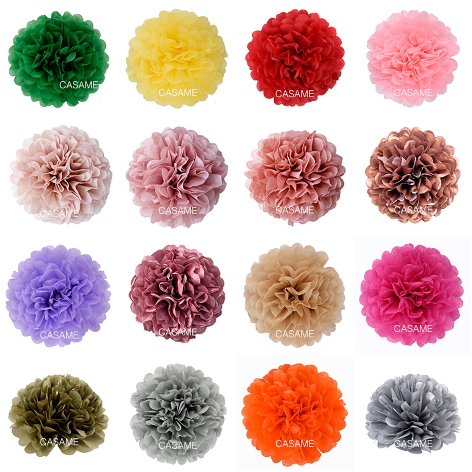 Paper Pom Poms 5pcs 4 6 8 10 12 Inch Tissue Paper Pom Poms Wedding Party Pompom Flower for Decoration Pompoms(Mixed Randomly,4 inch 10cm)