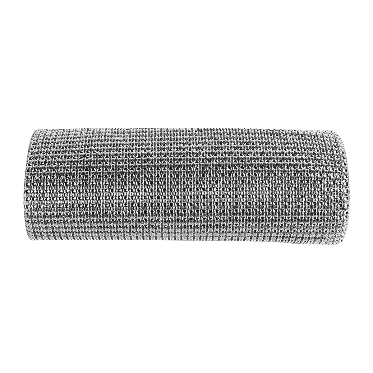 Muiltvoe Silver Crystal Rhinestone Diamond Ribbon 4.5m Long 25cm Wide Sparkling Bling Mesh DIY Arts Crafts Wedding Birthday Event Decorations Belts Cake