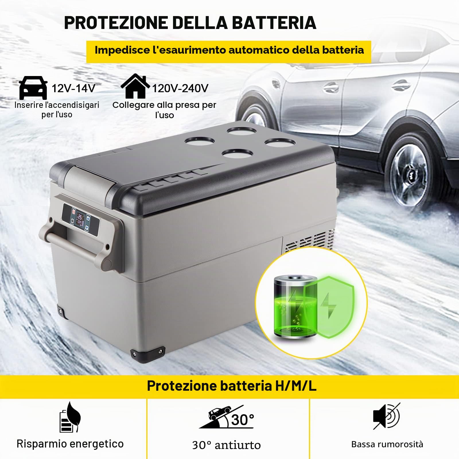 VEVOR Frigorifero Termoelettrico Portatile 35L, Frigorifero da Viaggio per Auto con LCD