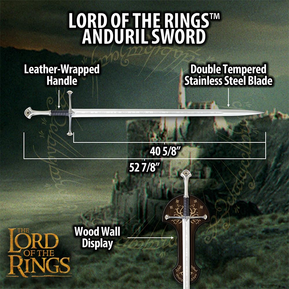 United Cutlery, Herr der Ringe: Anduril - Aragorns Schwert, 1/1 (Originalgröße, 134 cm)