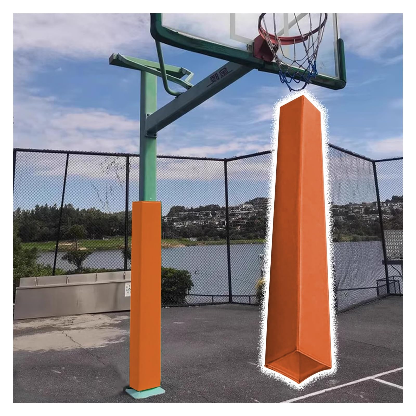 Rembourrage de poteau de basket pour sécuriser la cour d'école