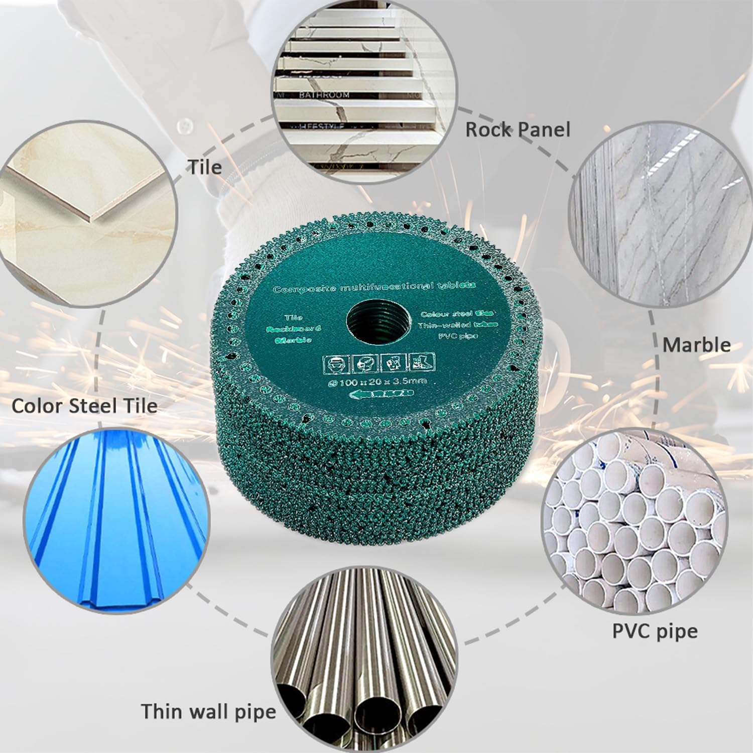 Disco indestructible para amoladora, discos compuestos, corte de azulejos corrugados ultrafinos, discos de corte, hoja de sierra de corte multifuncional, hoja de sierra ultrafina para amoladora