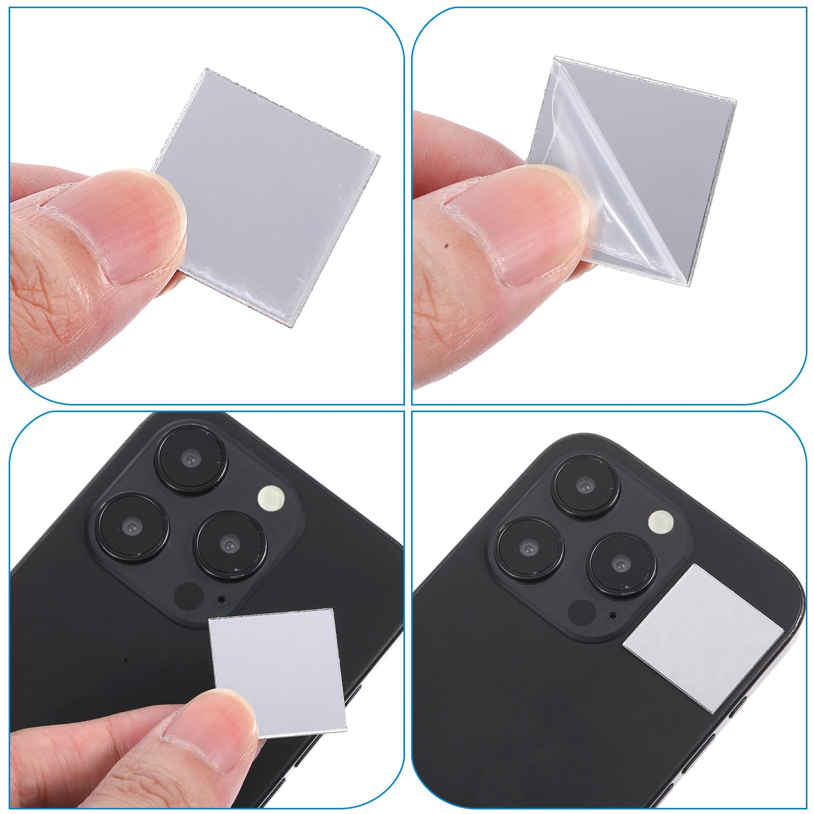 100Pcs Mini Size Square Mirror 1 Inch Adhesive Small Square Mirror Acrylic Craft Mirror for Crafts and DIY Projects Supplies Home Decoration