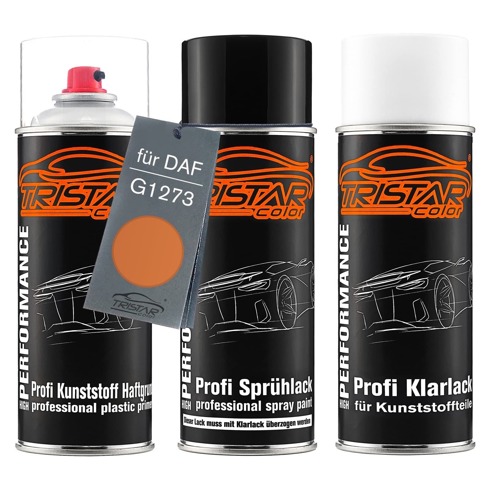TRISTARcolor Zestaw w sprayu do plastiku do DAF G1273 Ral 8023 Brown