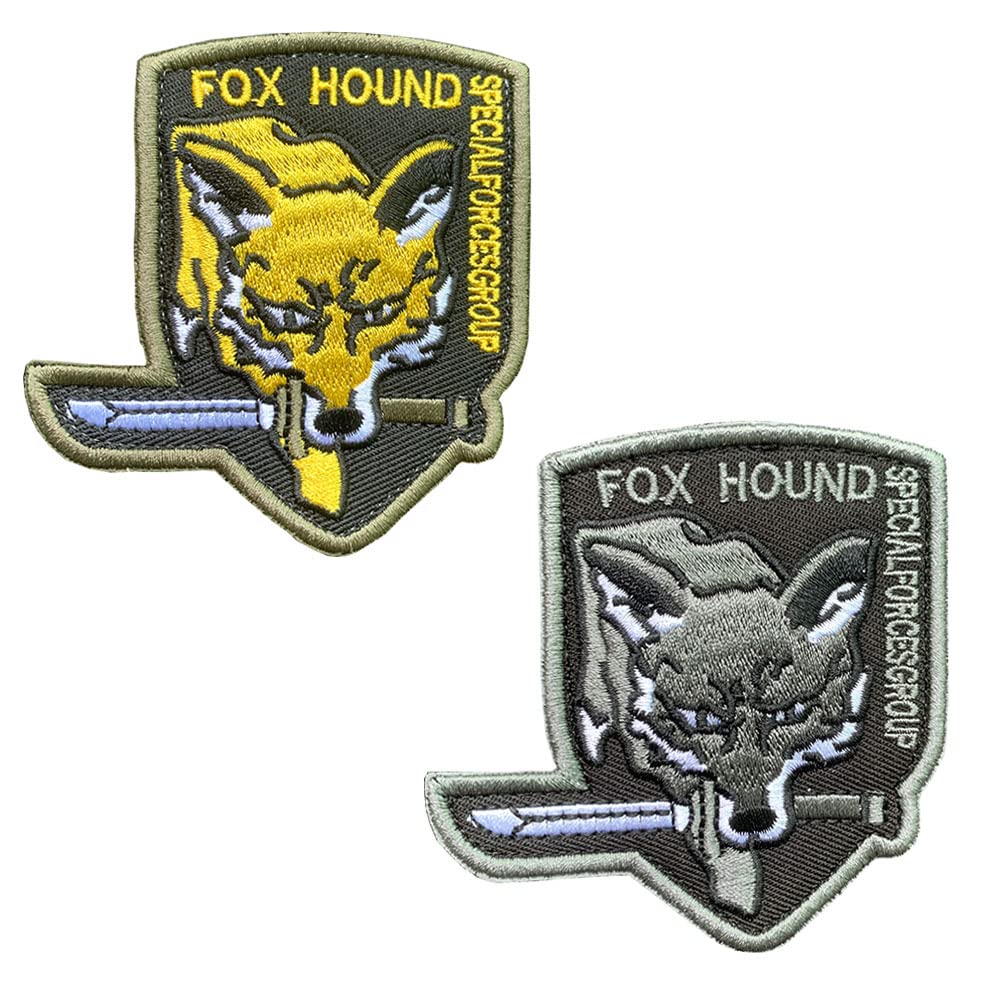 2 Pcs Chien de Service "FOX HUND" Gilet/Harnais Patch Compatible avec Velcro Amusant Chiens Signes Emblème pour Gilet/Harnais/Collier pour Chien