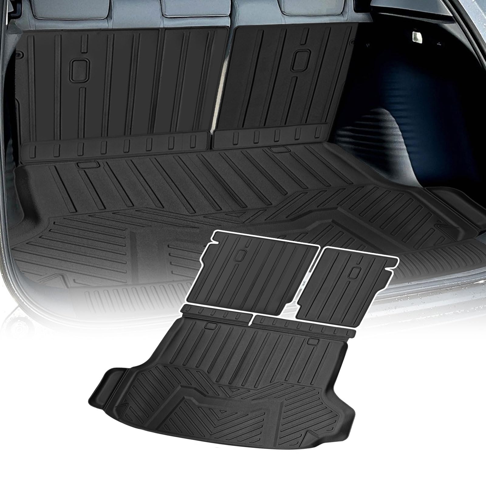 cargo liner compatible with 2023-2025 hr-v / 2025 acura adx trunk mat cargo mat back seat cover protector(backrest mats+cargo liner)