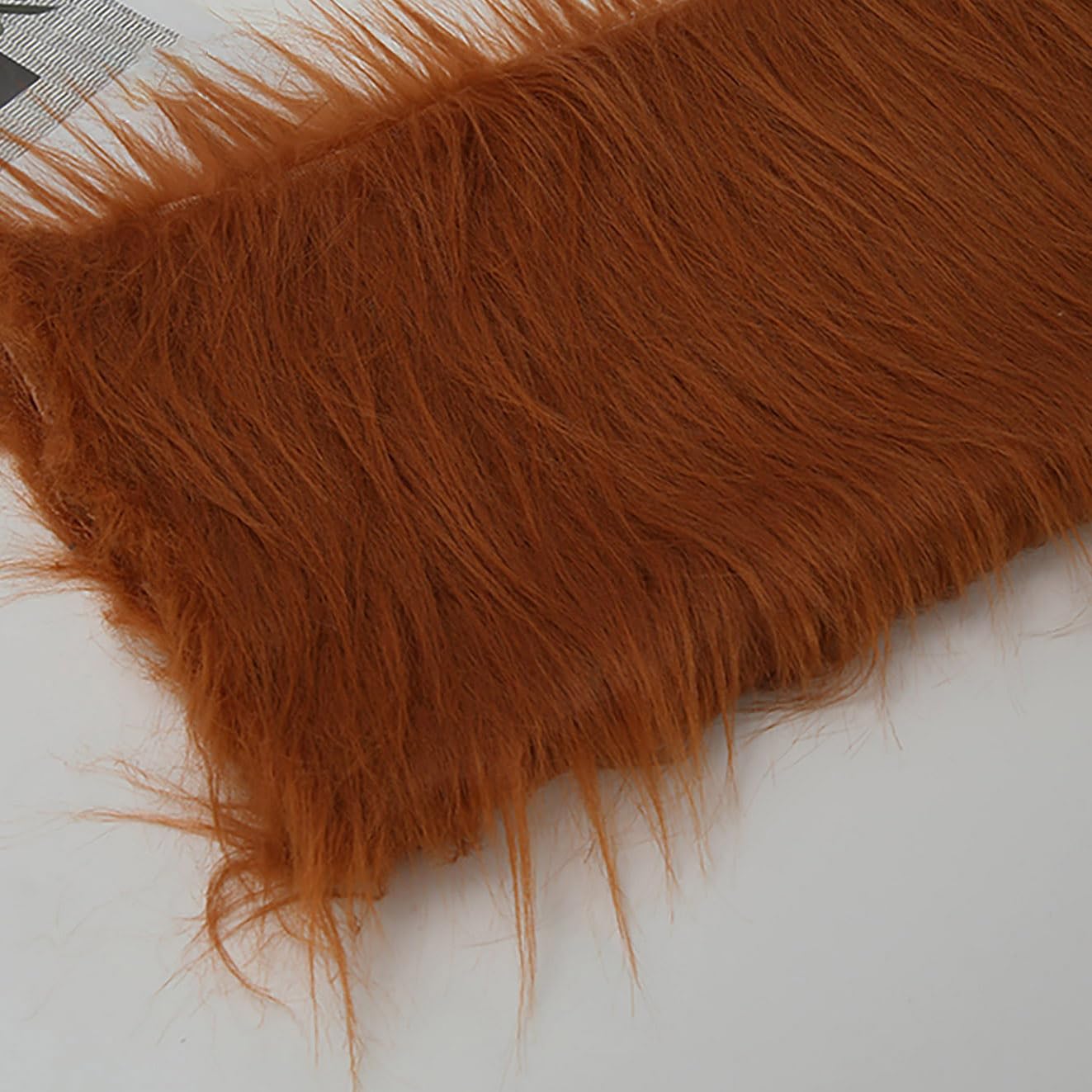 Long Pile 12cm Faux Fur Fabric Fluffy Furry Plush Material for Gnomes Beard Santa Claus Hair Christmas Decoration Dwarf Cosplay Costume DIY Craft 50 Colors(Size:50x50cm,Color:Brown 2)