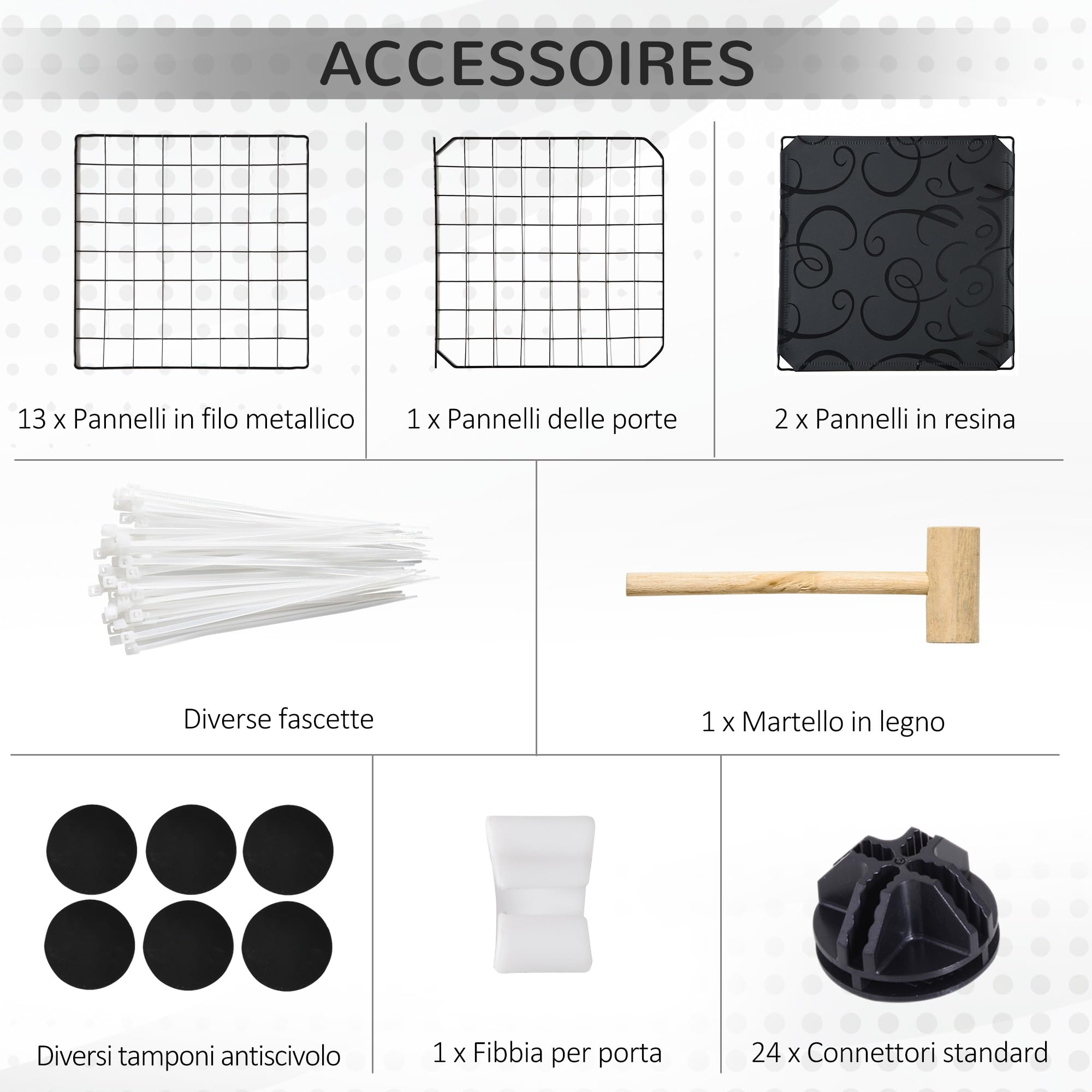 PawHut Enclos pour Petits Animaux Parc pour Lapins, cochons d'Inde et rongeurs clôture pour Animaux domestiques modulable, Noir