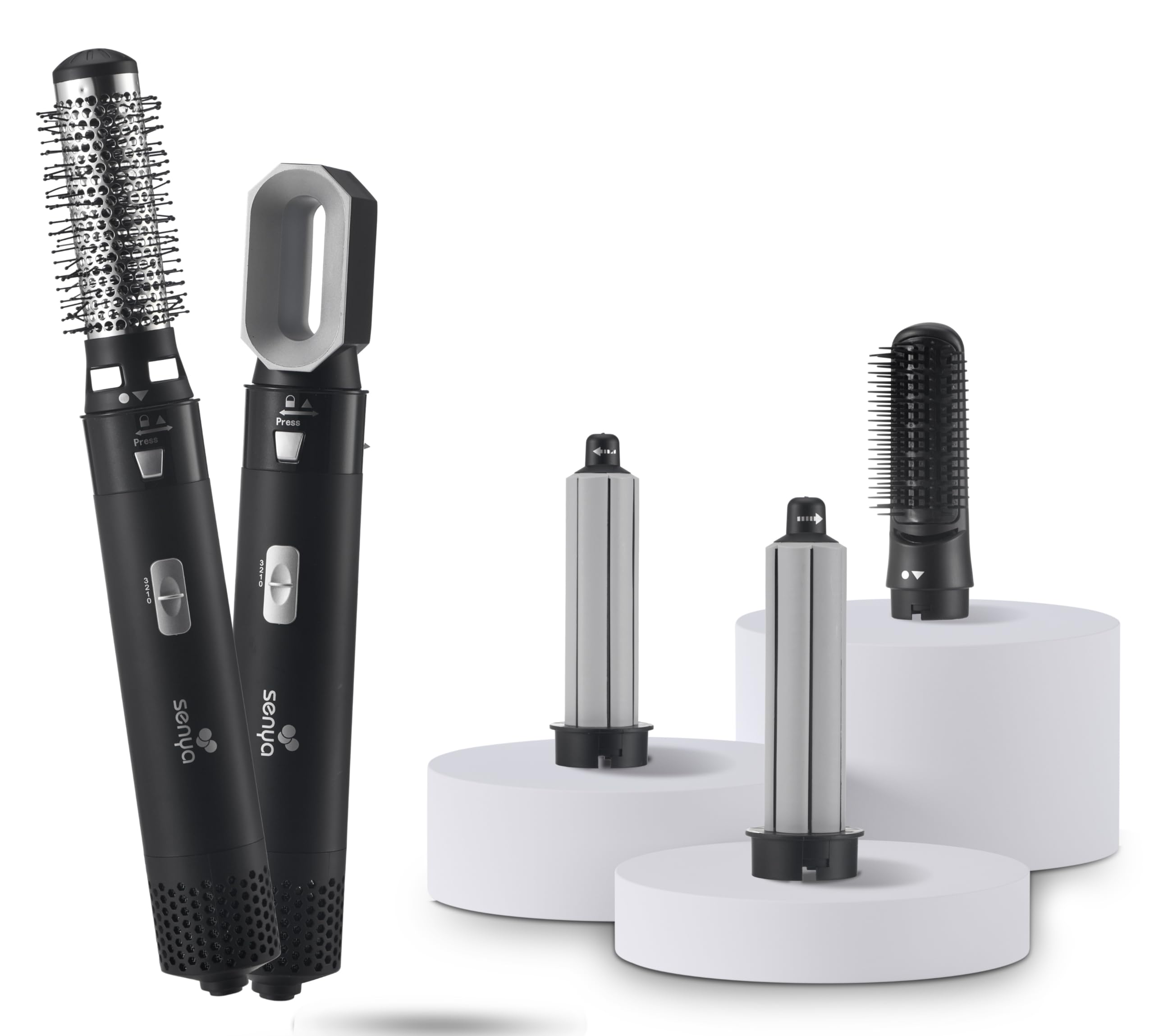 SENYA Brosse Soufflante 5 en 1 Air Styler & Sèche-​cheveux – Lissage, Séchage, Boucles, Brushing & Volume – Multistyler 1000W – Hair Designer Couleur noir