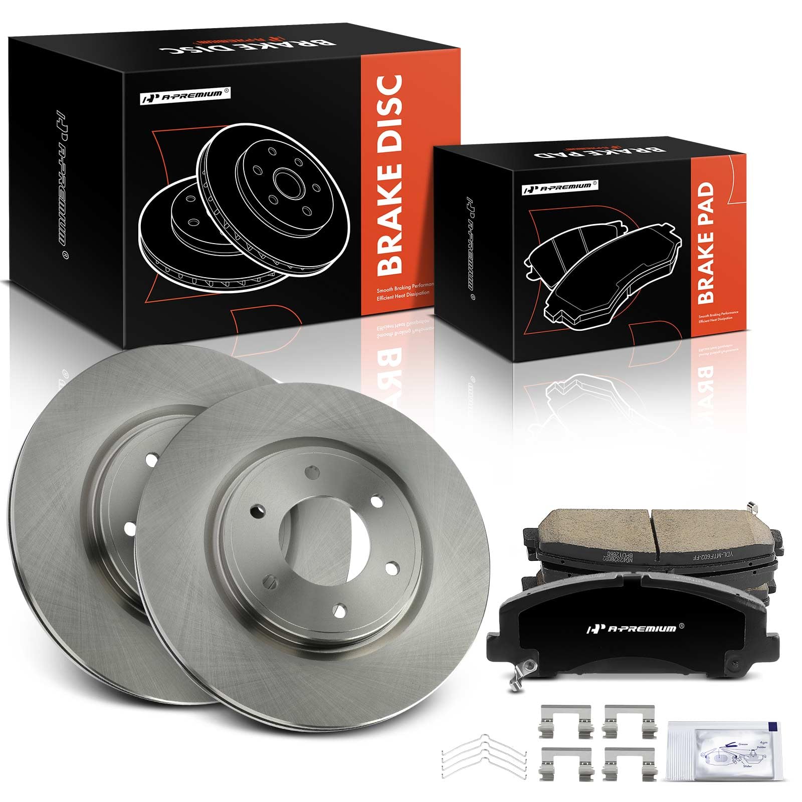 A-Premium 13.77 inch (349.8mm) Front Vented Disc Brake Rotors + Ceramic Pads Kit Compatible with Select Nissan and Infiniti Models - TITAN 2008-2010, Armada 2007-2011, QX56 2007-2010, 6-PC Set
