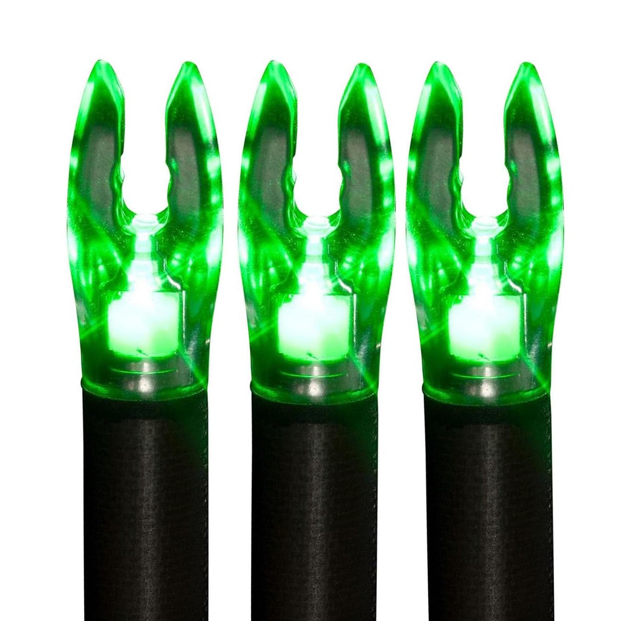 Nockturnal Fit Universal Size Green Lighted Arrow Archery Nocks, 3 Pack, Model:NT-305