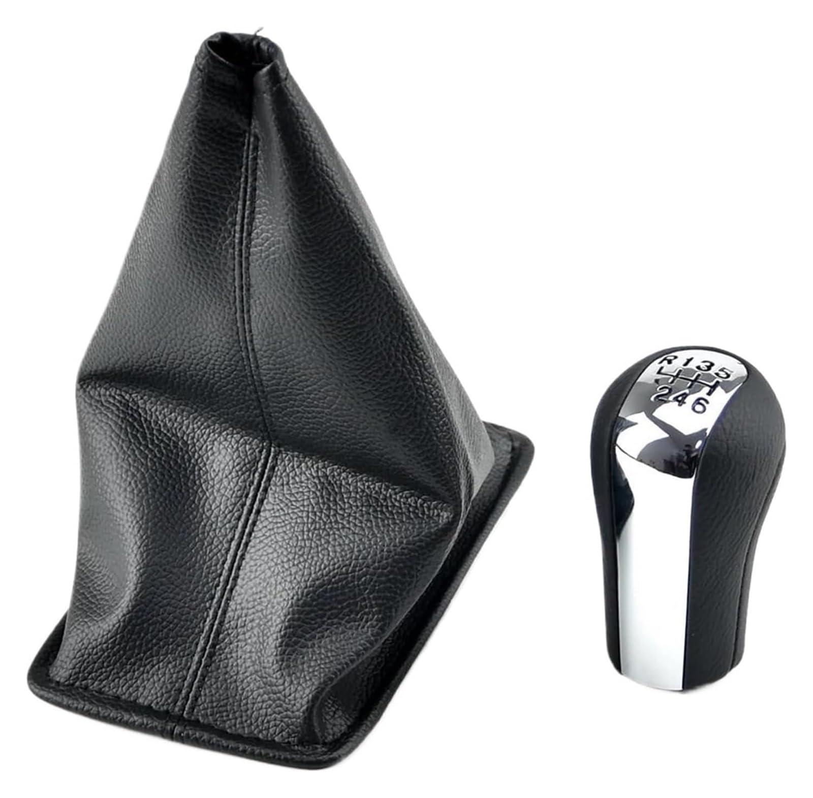 Gxsai Chrome Dust-Proof Car Gear Lever For Toyota For Corolla For Verso Rav4 For Yaris For Aygo Car Gear Shift Knob Pu Leather Gearshift Shifter Lever 5 6 Speed(,6 Speed)