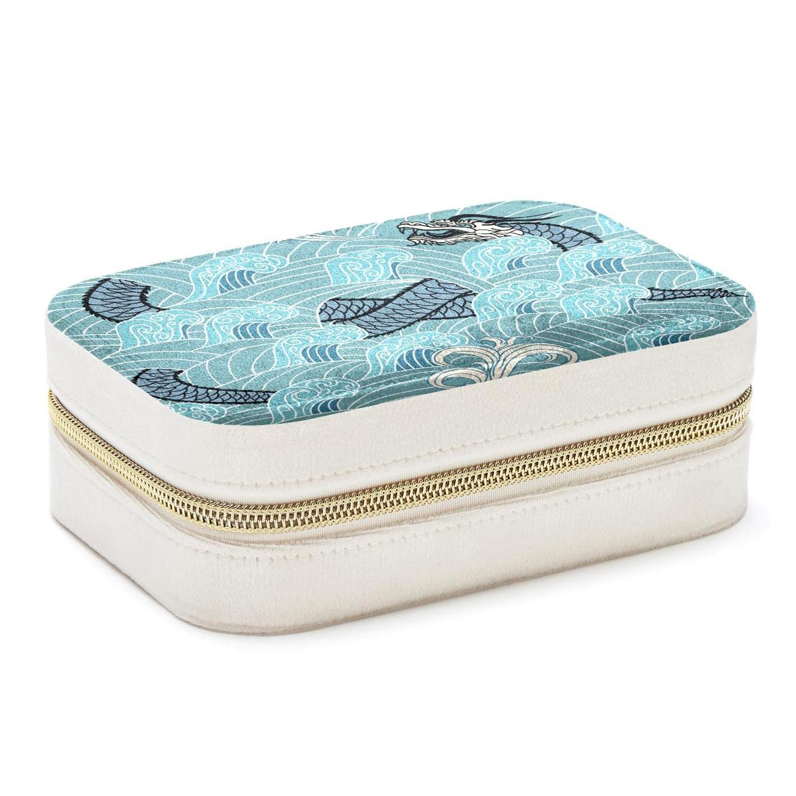 Boîte à bijoux portable motif vague pour cadeau de demoiselle d'honneur