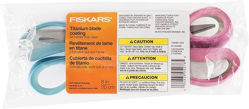 Miniatura 3 de Fiskars SoftGrip Tijeras de titanio (8 pulgadas) + tijeras originales de mango naranja Fiskars (8 pulgadas)