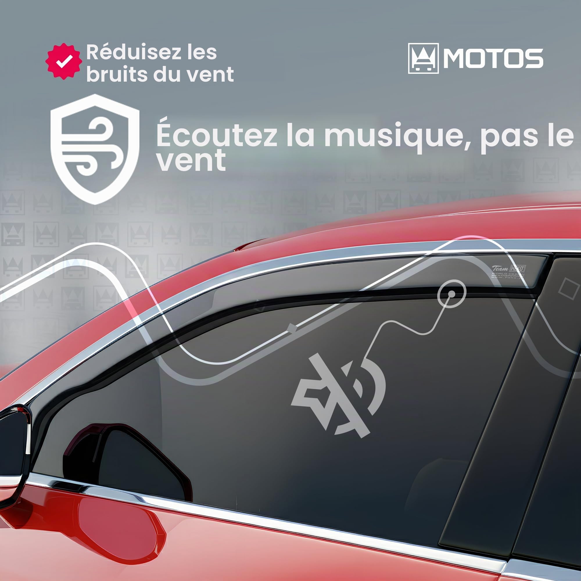MOTOS Deflecteur vitre voiture pour Citroen JUMPY III depuis 2016 Déflecteurs d'air élégants avec installation facile, Réduction du bruit et des turbulences, Déflecteurs de fenêtre latérale robustes e