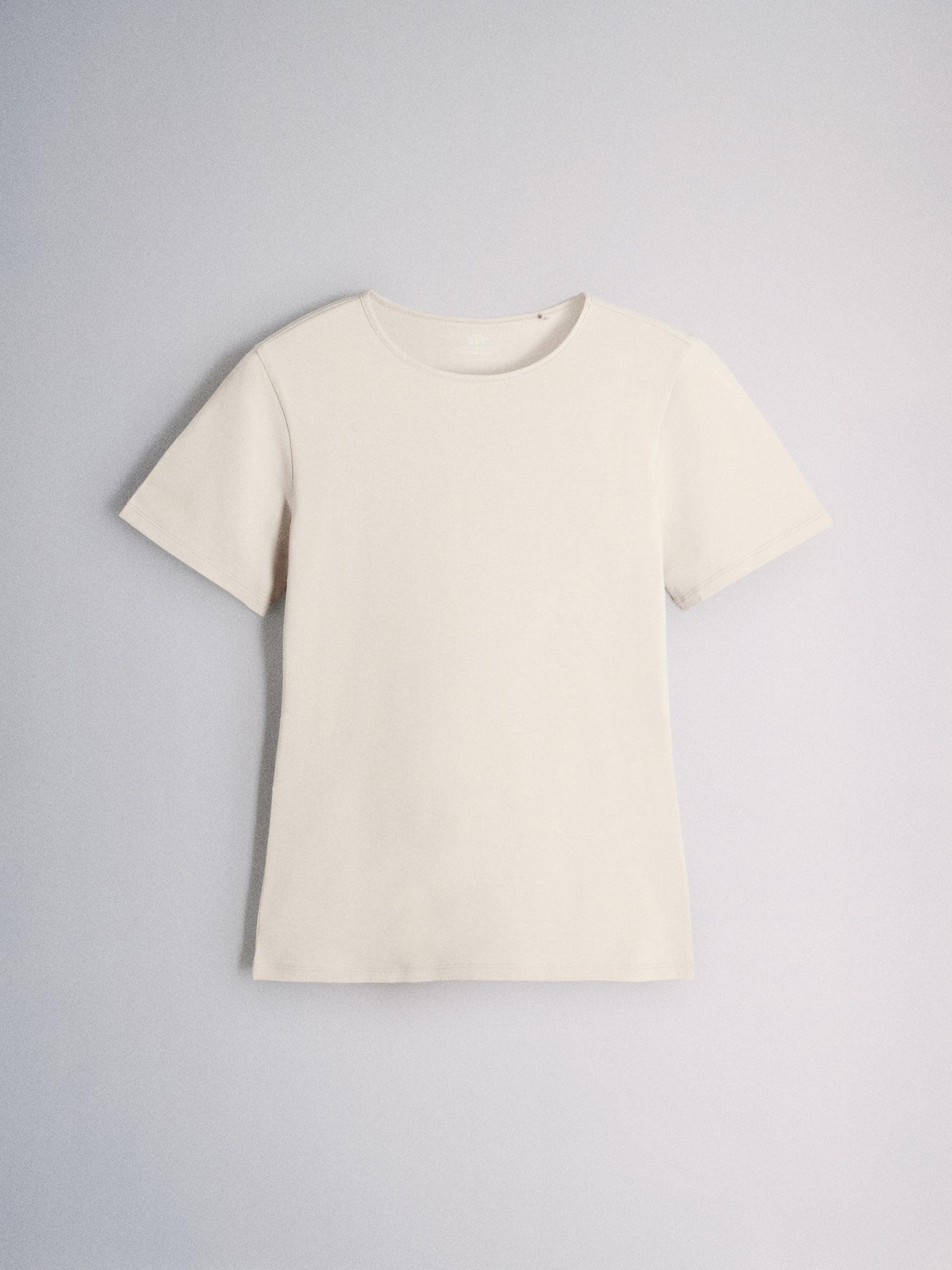 THE SET Damen kurzärmelige, körpernahe T-Shirts mit Rundhalsausschnitt