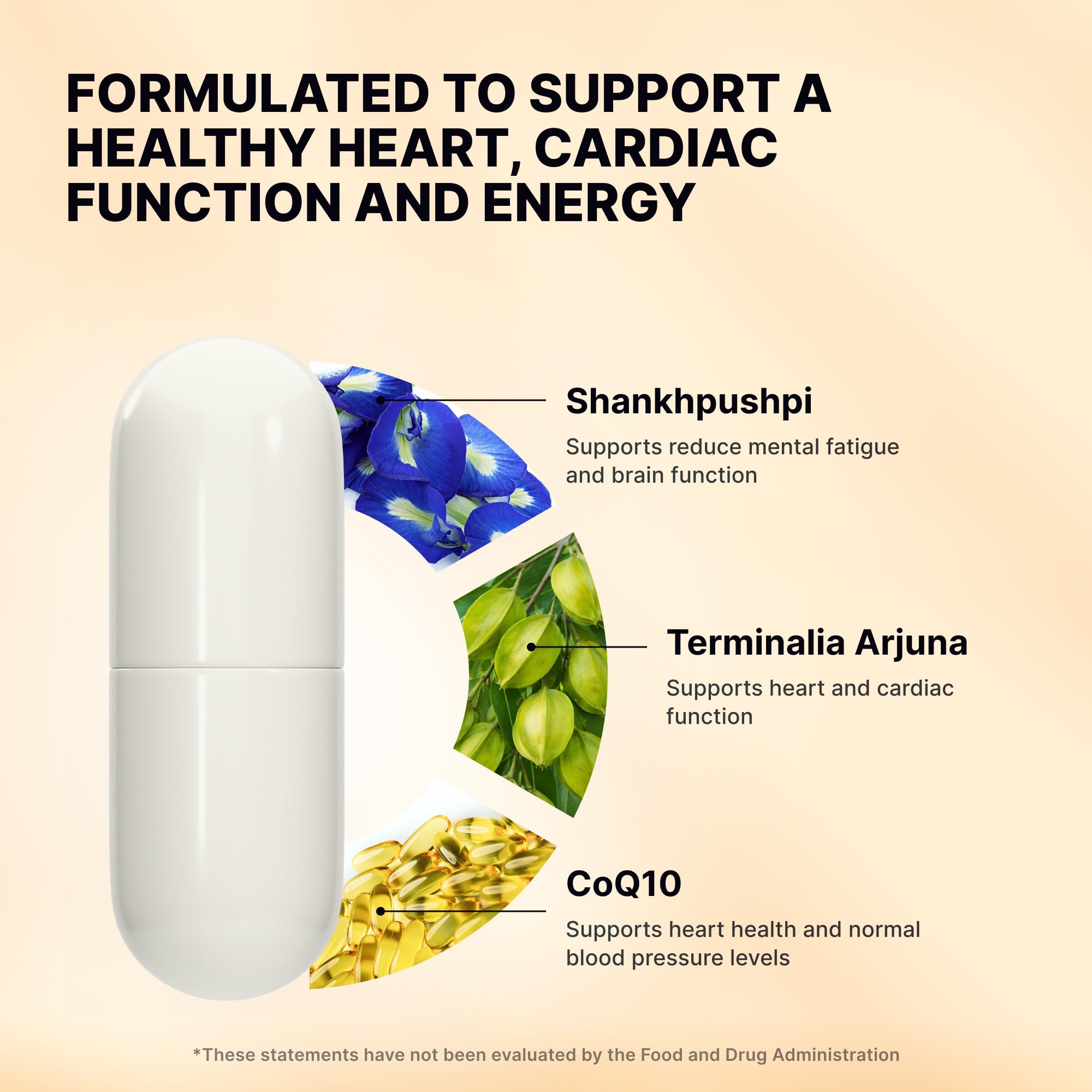 Nature's Pure Blend CoQ10 Plus – Antioxidant Formula with Arjuna & Shankhpushpi – CoQ10 Ubiquinol for Circulation, Blood Flow & Energy – Coenzyme Q10 Supplement for Immune System – 60 Capsules — Amazon image 3