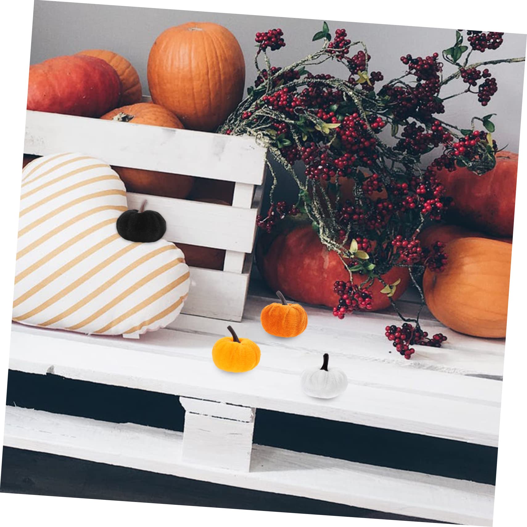 Ciieeo 50 Pcs Calabaza De Franela Adorno De Calabaza De Simulación Otoño Falsa Adorno De Artificial s Artificiales De Halloween os De Árboles De Otoño Paño