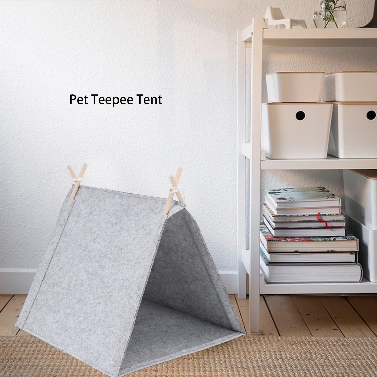 Asixxsix Lits pour Chats D'intérieur, 36 X 40 X 43 Cm, Tente en Feutre pour Animaux de Compagnie, Tentes Portables pour Chiots, Lapins, Petits Chiens, Chats, Tipi pour Animaux de