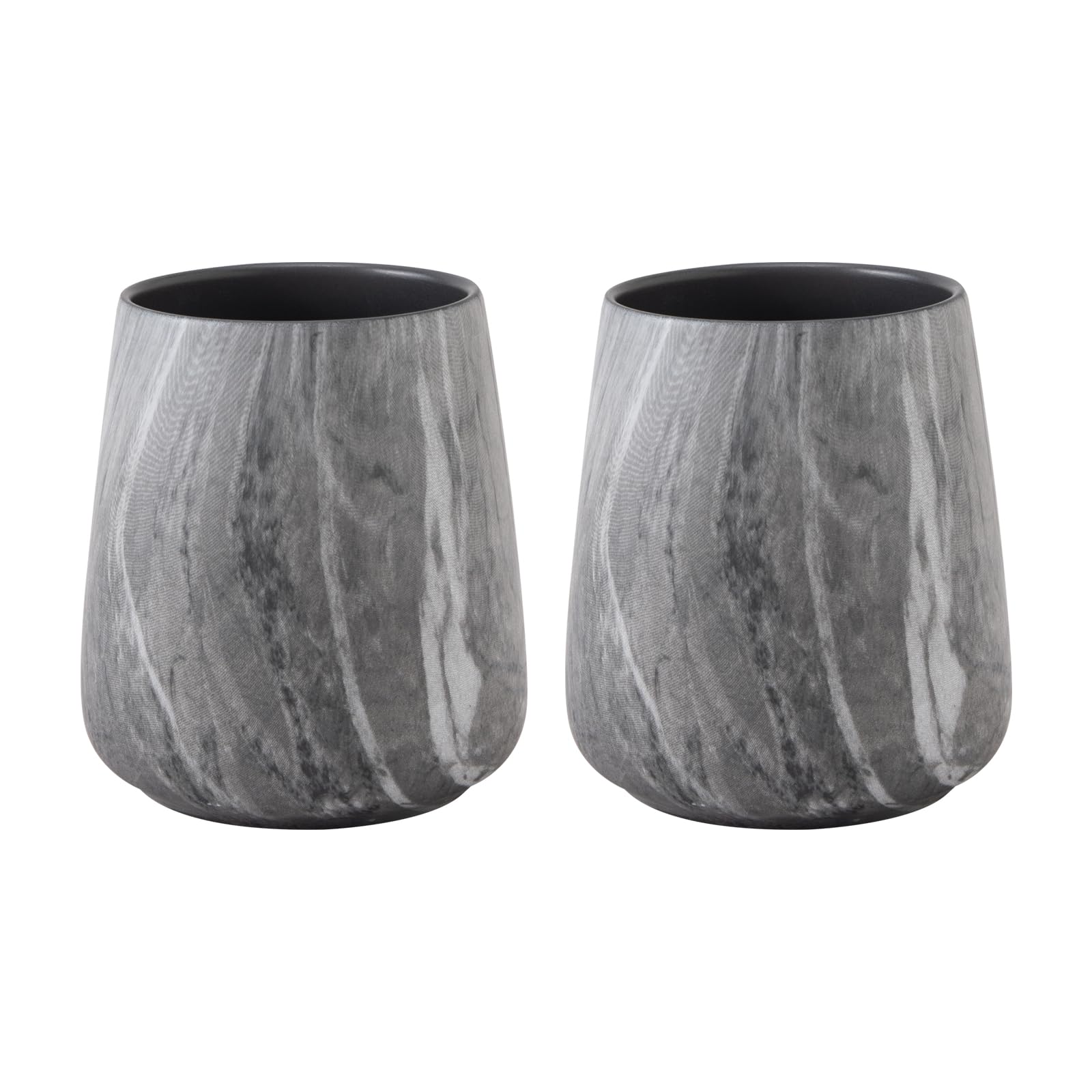 2Pcs Toothbrush Holder for Bathroom - Marble Grey Ceramic Tooth Brushing Holders Set, Toothbrush Cup & Toothpaste Organizer for Bathroom Countertop, Makeup Brush Holder, Pen Holder for Home Storage