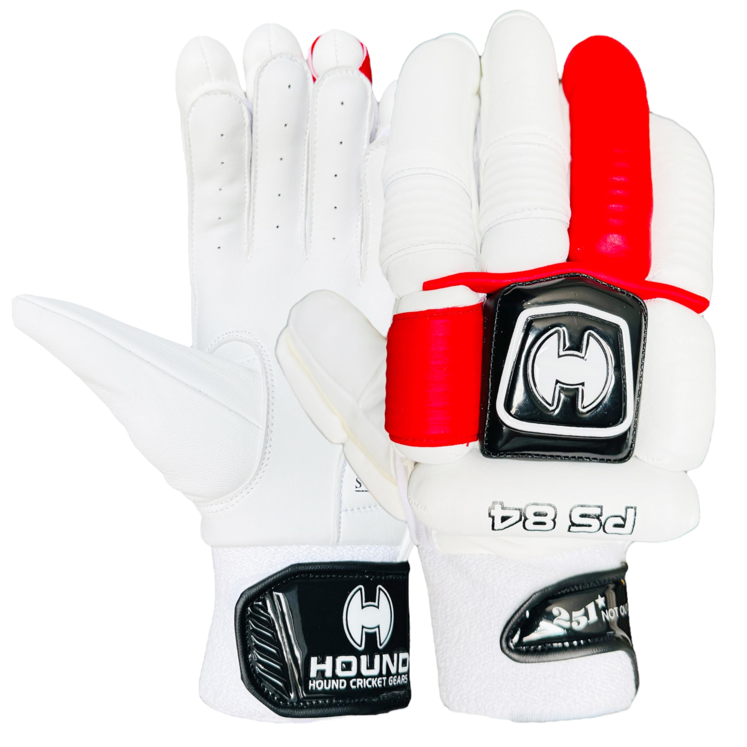 HOUND 251 NOT Out Cricket Batting Gloves (White-RED, Small Men (5'3" - 5'9"), Right Handed)-image-48