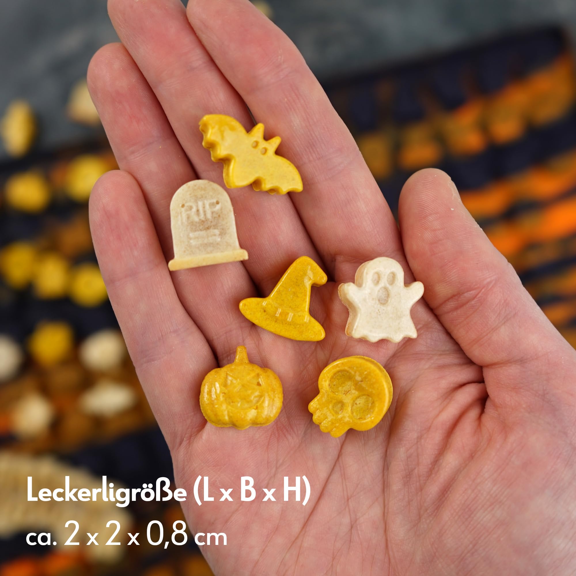 Collory silicone mold for dog treats, mini cookies in Halloween shape, baking mold for chocolates and candy, baking mat, food safe and BPA-free