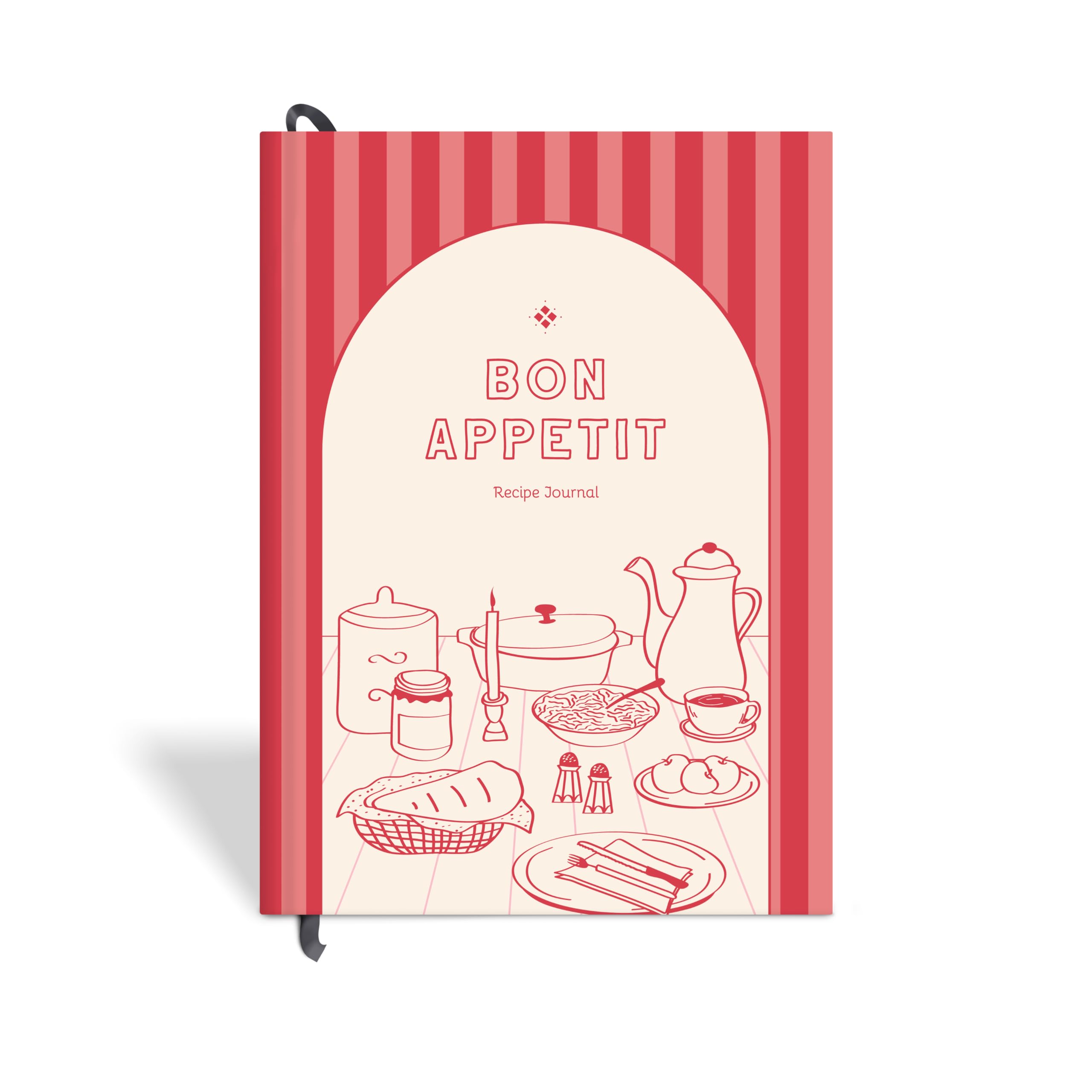 7mm Recipe Journal | Bon Appetit | Make your own Recipe and Cook Book | Kitchen Essential | A5 Size | 4 Sticker sheets | Hardbound and Laminated | 14.8 X 21 cms | Red-image-26