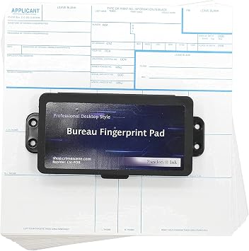 Crime Scene 250 FD-258 Fingerprint Cards and a Fingerprint Ink Pad