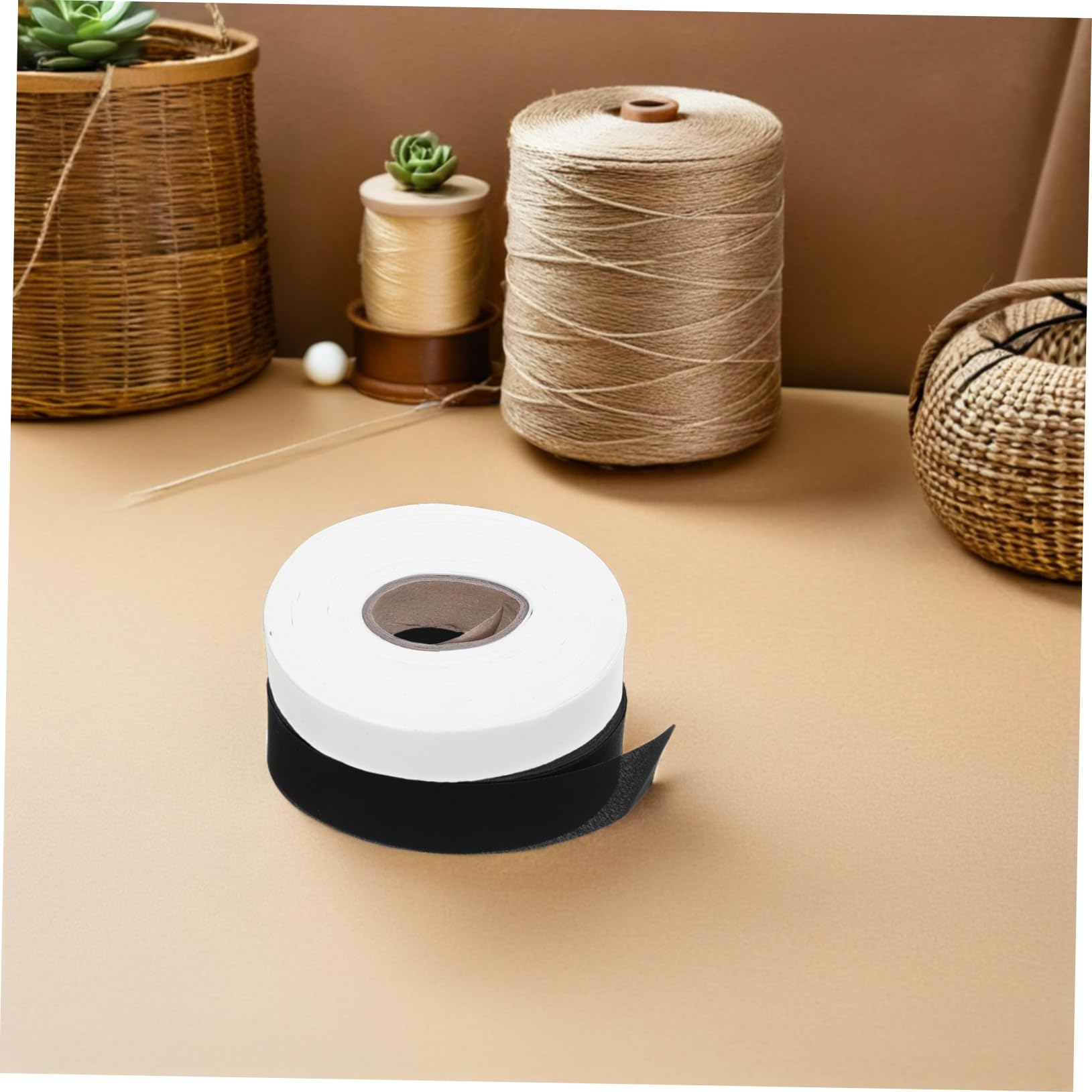 HOMSFOU Köperband Saumband für Gardinenkanten 4 Rollen 45m X 3cm Polyester Einfache Montage mit Elegantem Twill Design für Vorhänge in Haus und Büro