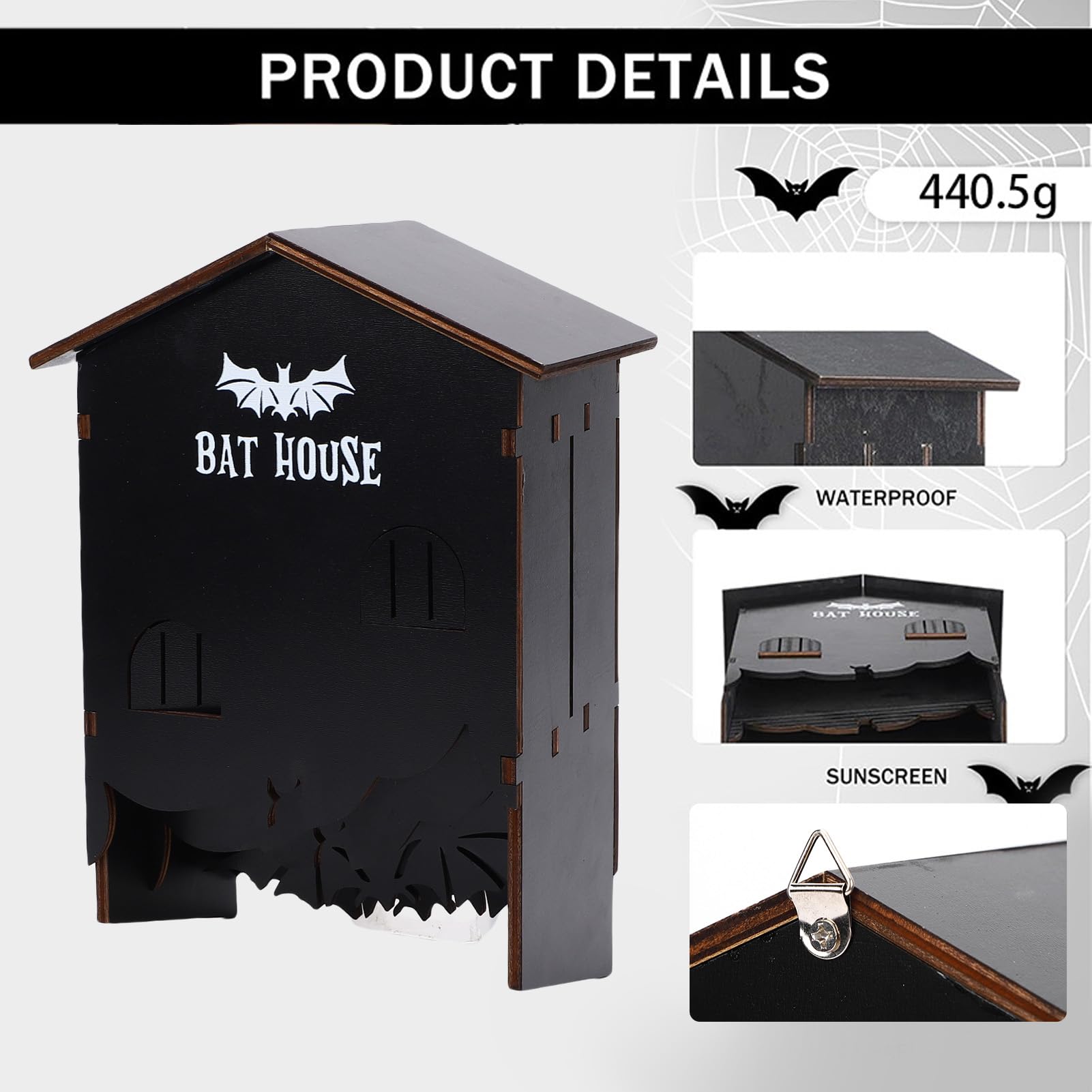 Caja de Refugio para Murciélagos de Madera para Exteriores, Casa Grande para Murciélagos de 3 Cámaras para Jardín, Patio, Patio Trasero, Caja para de Primera Calidad a Prueba de Intemperie
