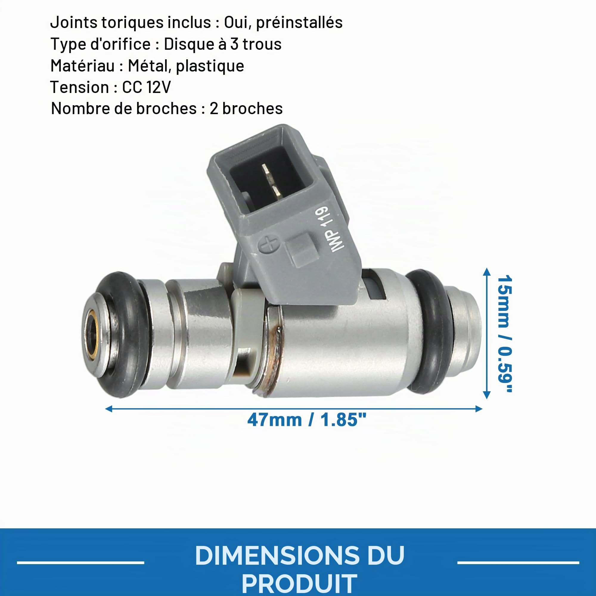 A ABSOPRO Injecteur De Carburant Pour Ford Ka 2002-2008 1.3 4 Pièces